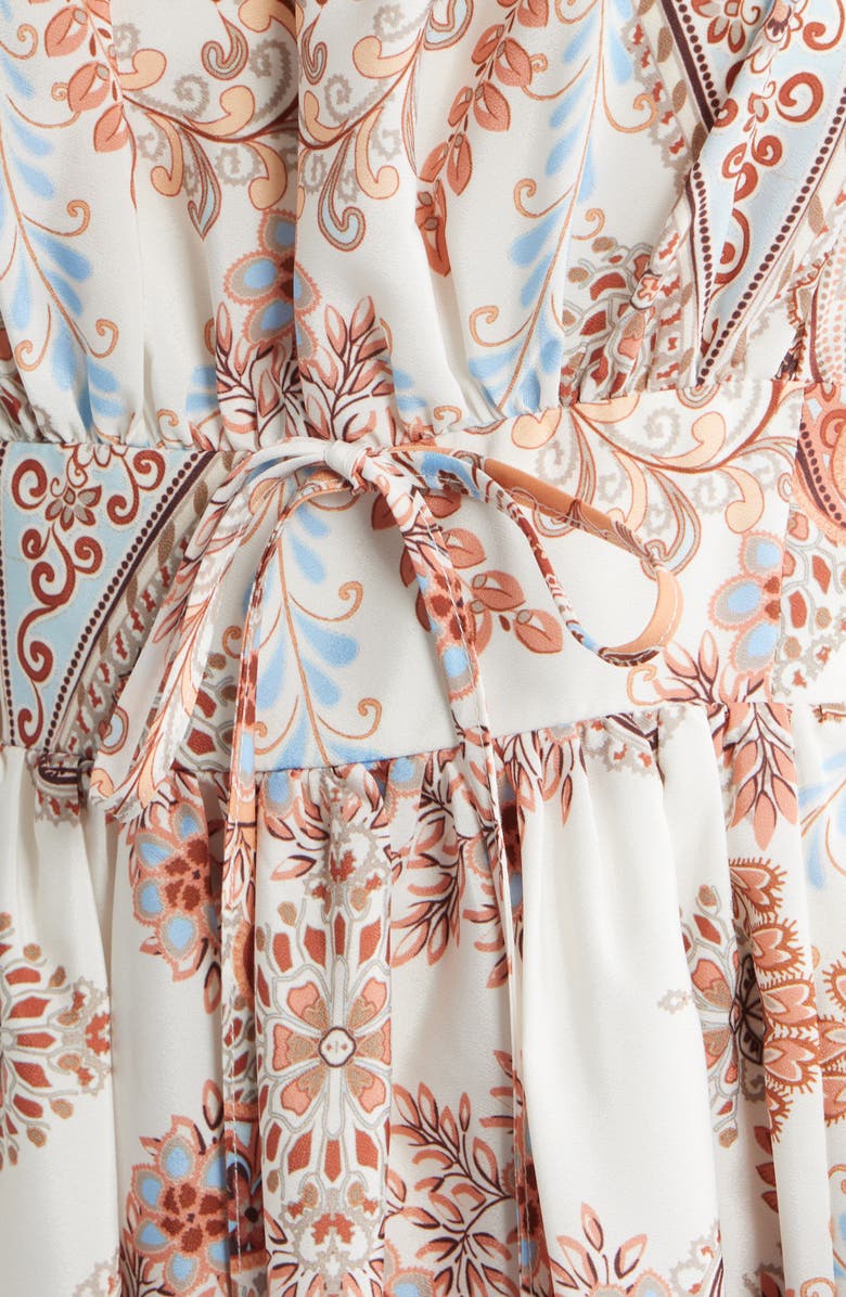 Eliza J Print Sleeveless Midi Dress, Alternate, color, Khk Chambr