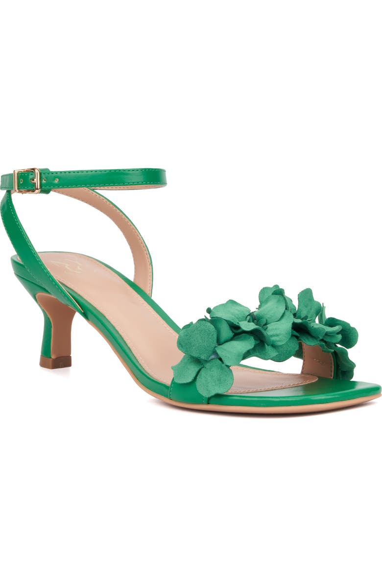 NEW YORK AND COMPANY Gwendolyn Flower Strap Sandal, Main, color, Green