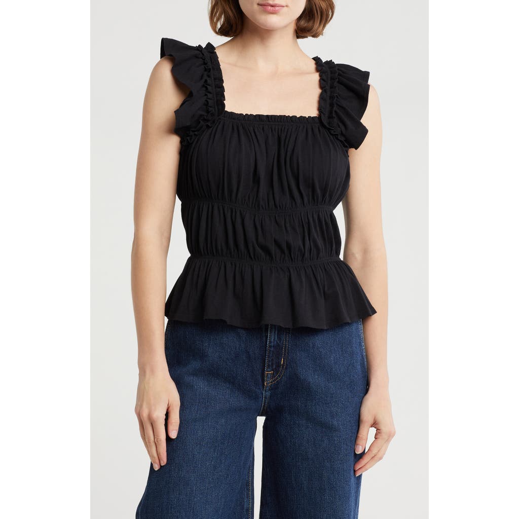 Melrose And Market Smocked Cotton Tank Top