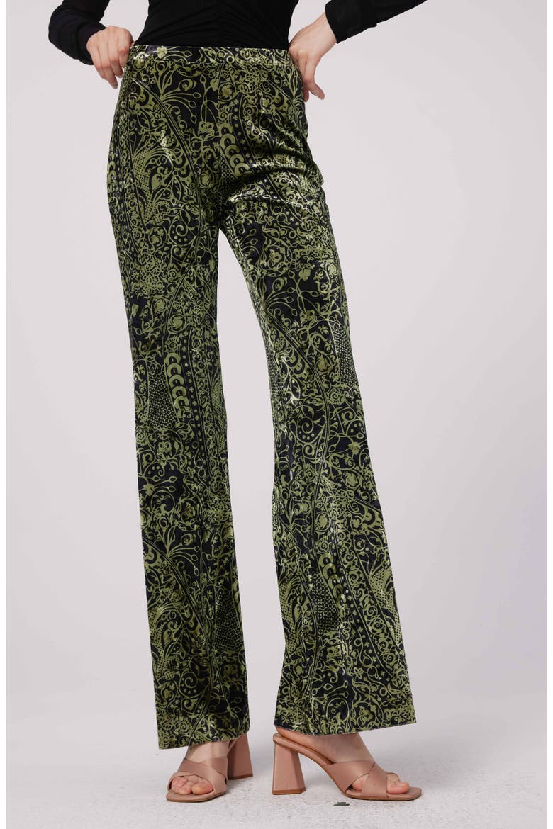 Ruthette Paisley Velvet Pants, Main, color, LACED UP