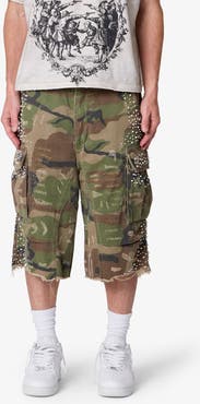 mnml Pearled Camo Cargo Shorts