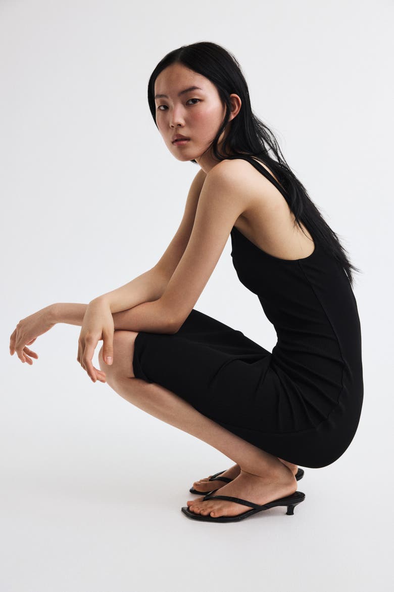 Viscose Bodycon Dress, Alternate, color, Black