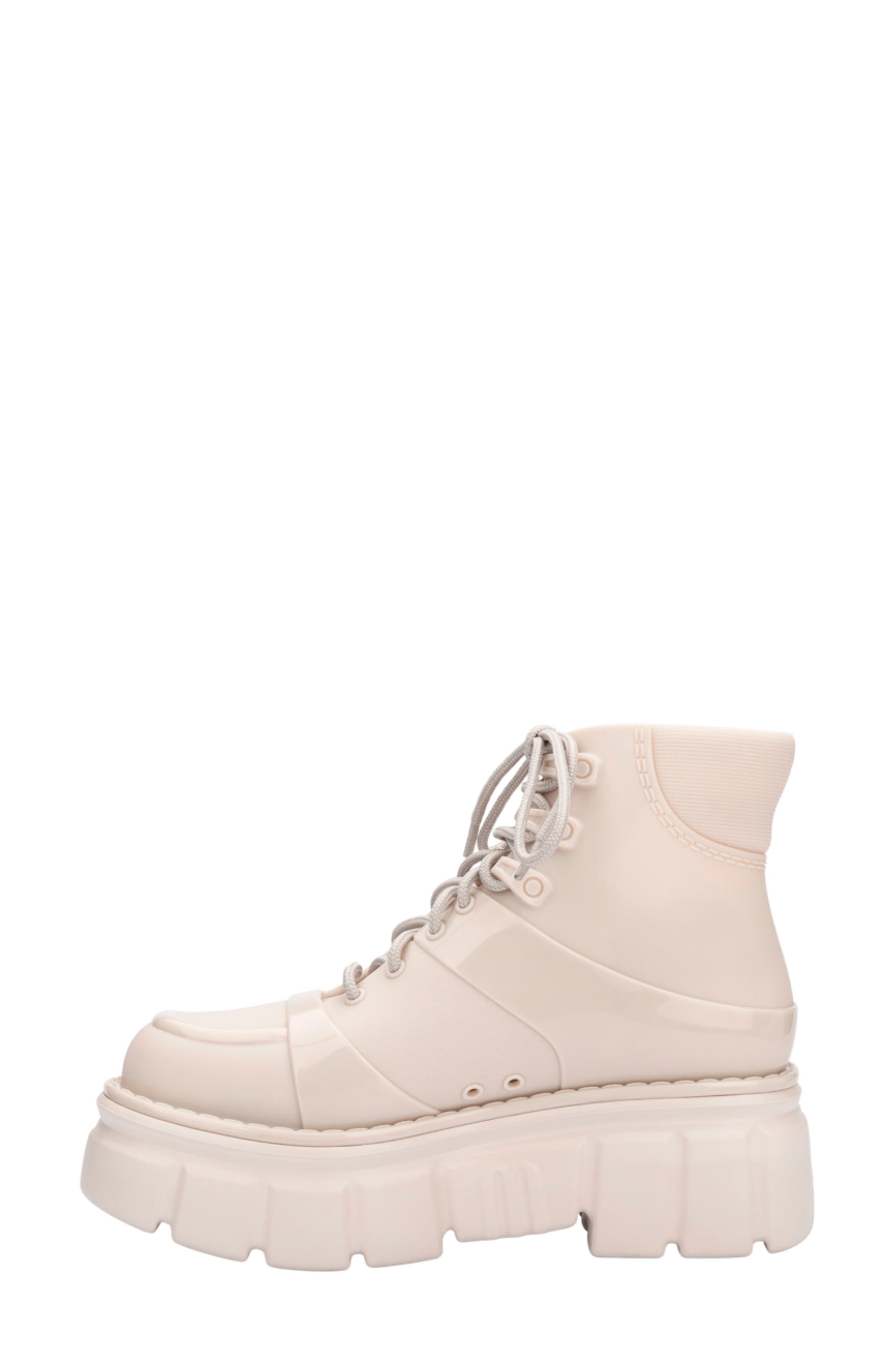 Melissa Rebel Lug Sole Boot, Alternate, color, Beige