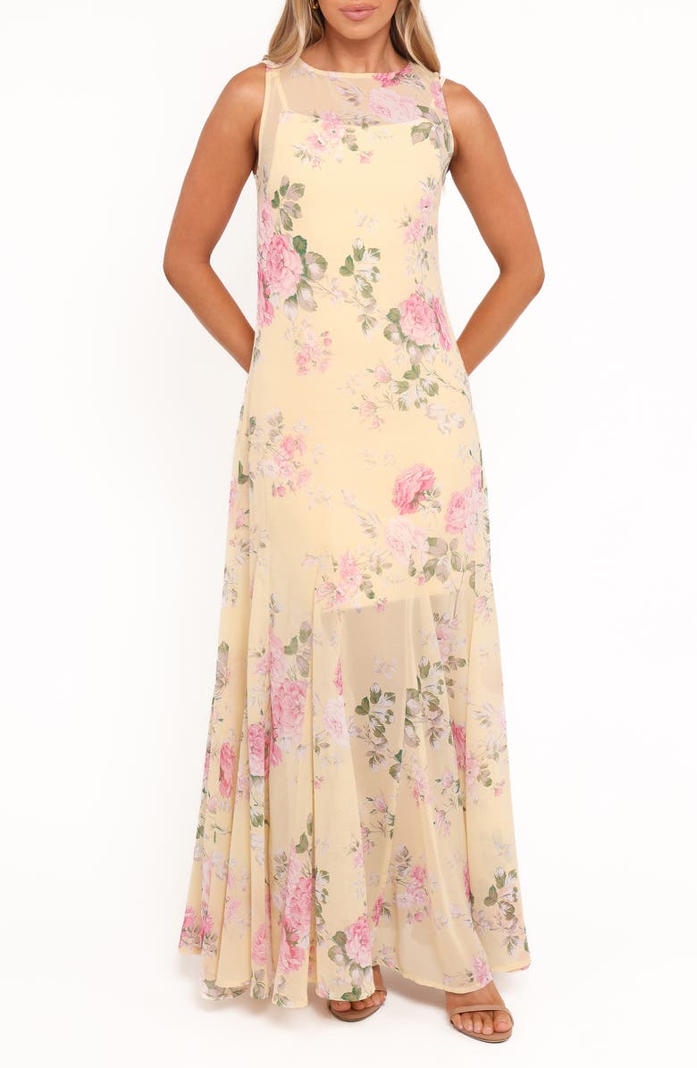 Petal & Pup Keani Maxi Dress, Main, color, Yellow Floral