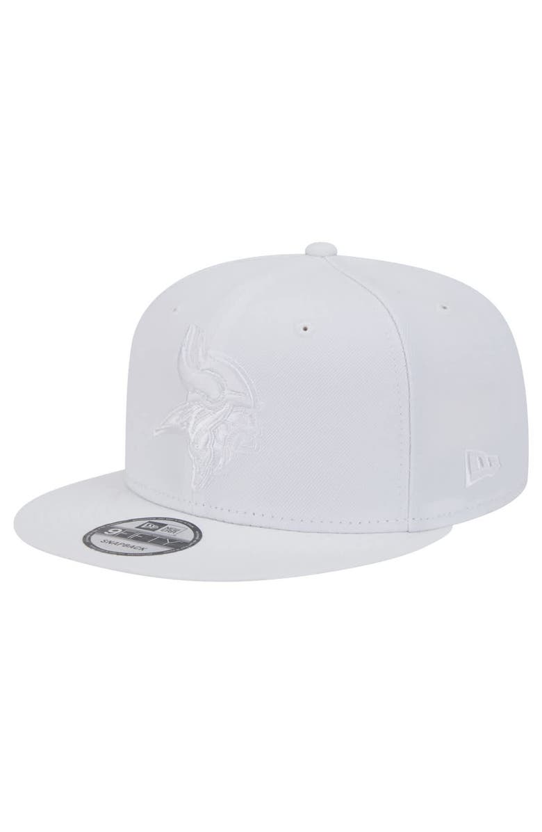 New Era Men's New Era Minnesota Vikings Main White on White 9FIFTY Snapback Hat, Main, color, 