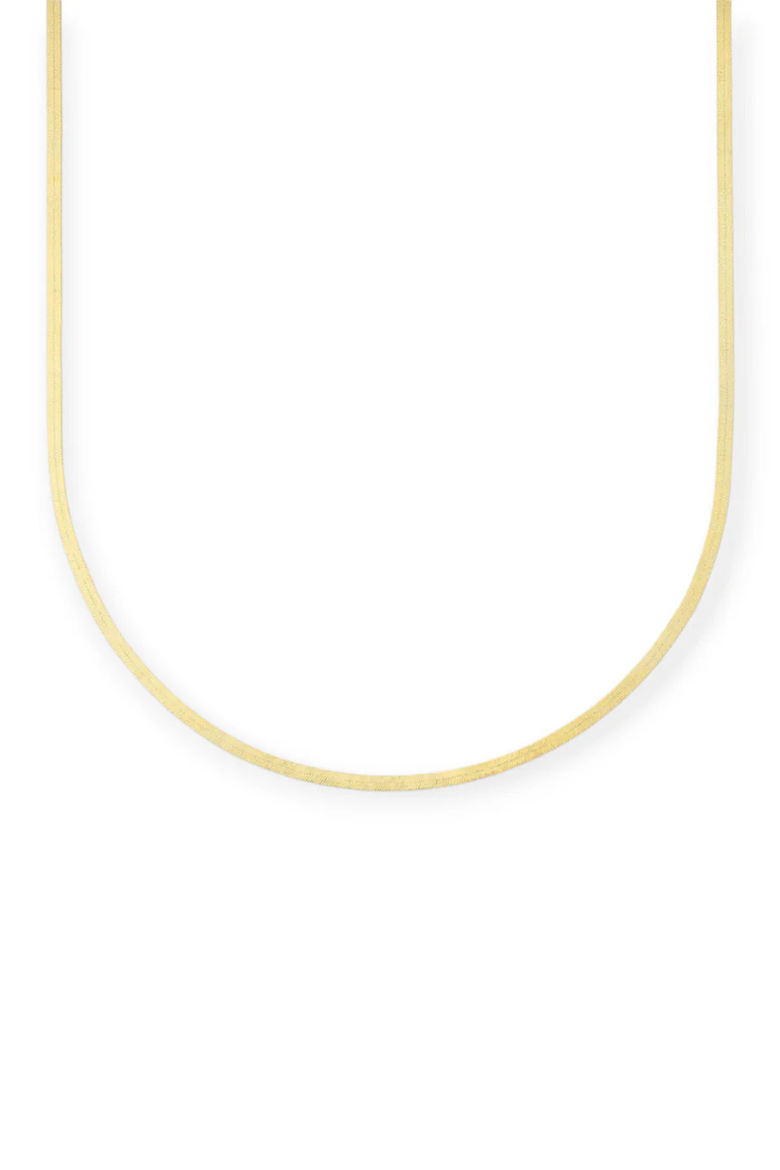 Dainty Herringbone Necklace, Main, color, Gold