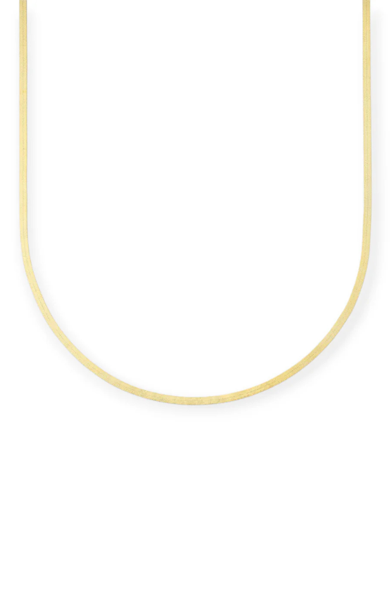 CUFFED BY NANO Dainty Herringbone Necklace, Main, color, Gold
