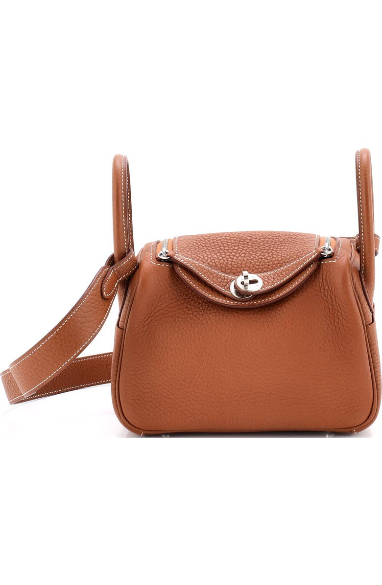 Pre-Owned Hermes Lindy Bag Clemence Mini, Main, color, Gold