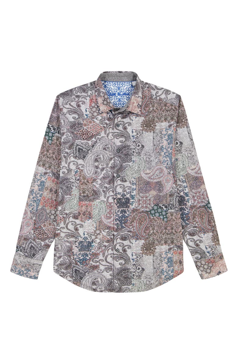 Robert Graham Remsen Paisley Stretch Cotton Button-Up Shirt, Alternate, color, 