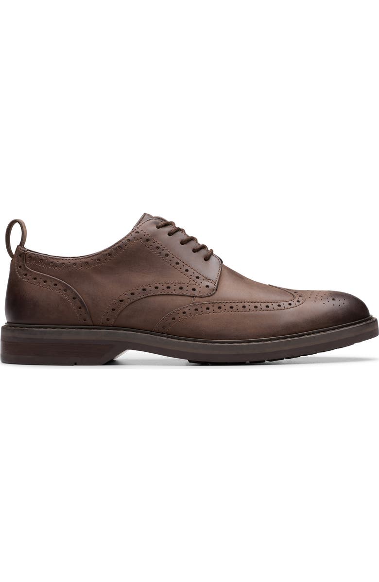 Clarks<sup>®</sup> Aldwin Limit Wingtip Derby, Alternate, color, Brown Leather