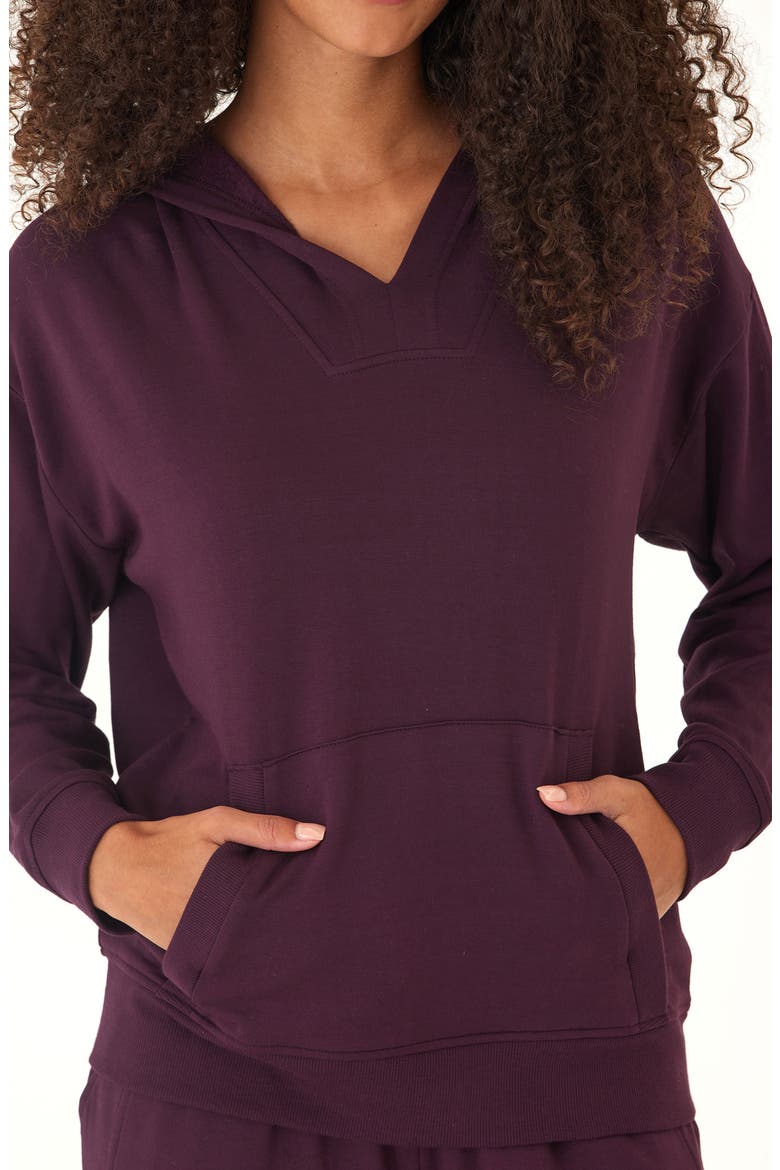 Raya Feather Fleece Hoodie, Alternate, color, ULTRA MAROON