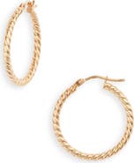 Bony Levy 14K Gold Texture Swirl Hoop Earrings