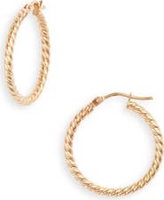 Bony Levy 14K Gold Texture Swirl Hoop Earrings