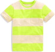 Mini Boden Kids' Everyday Stripe Pocket Cotton T-Shirt