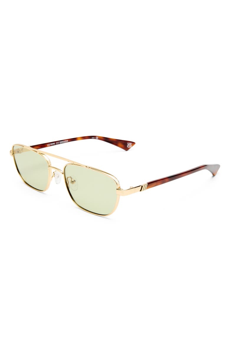Le Specs Le Mimi 57mm Aviator Sunglasses, Alternate, color, Gold / Moss Mono