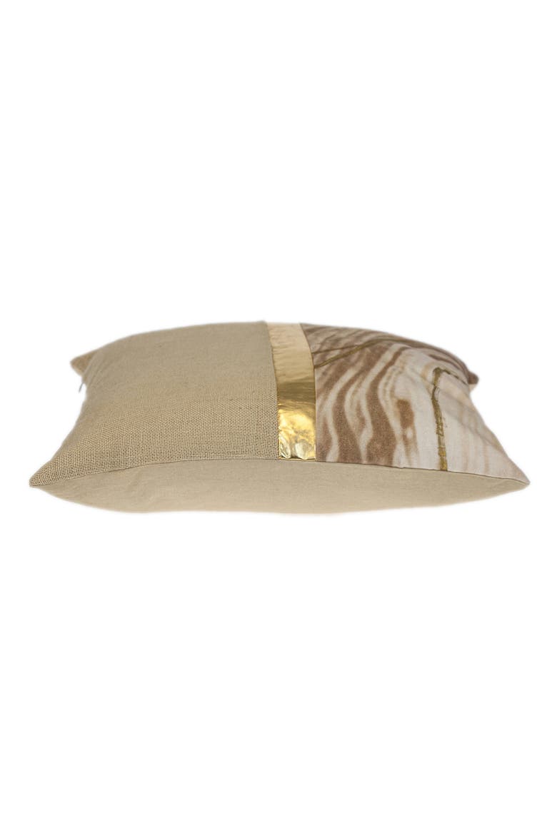 Stripe Square Accent Pillow, Alternate, color, BEIGE