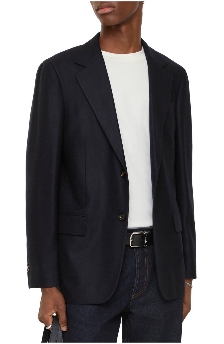 Burberry Wool Cashmere Tailored Jacket, Main, color, Midnight Blue