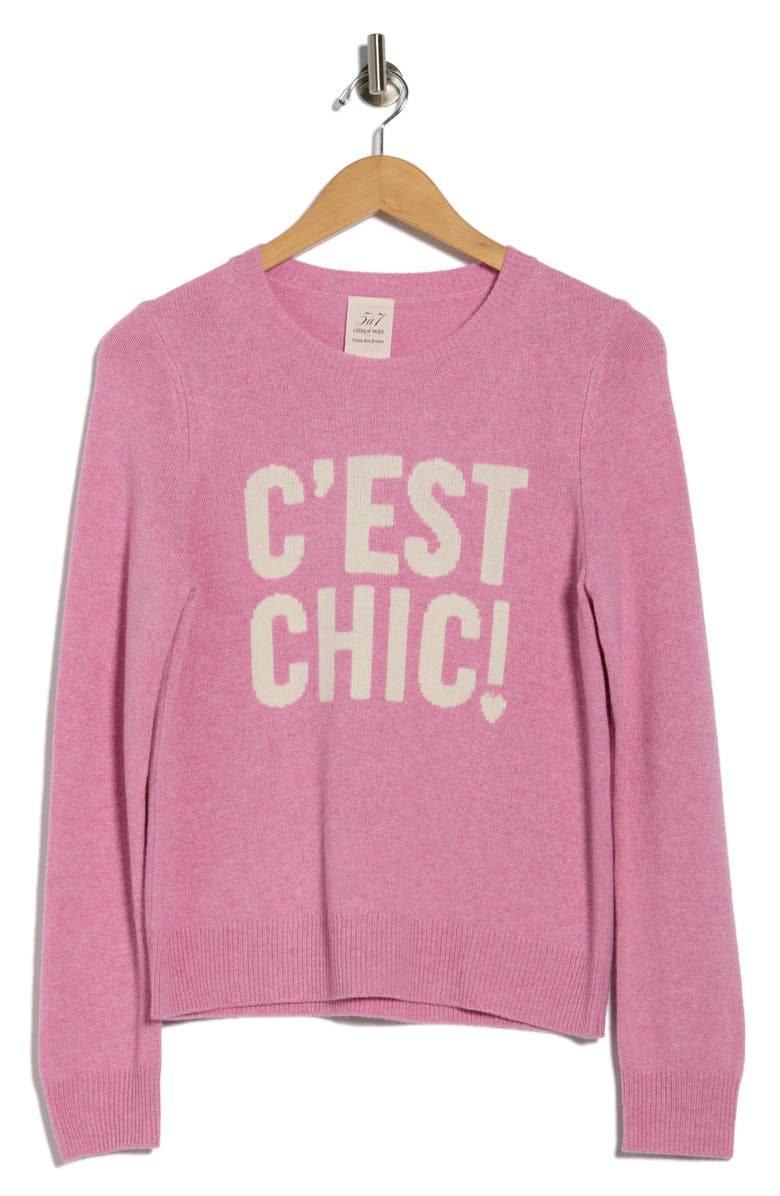 Cinq à Sept C'est Chic Wool Blend Sweater, Alternate, color, Pink Quartz Ivo