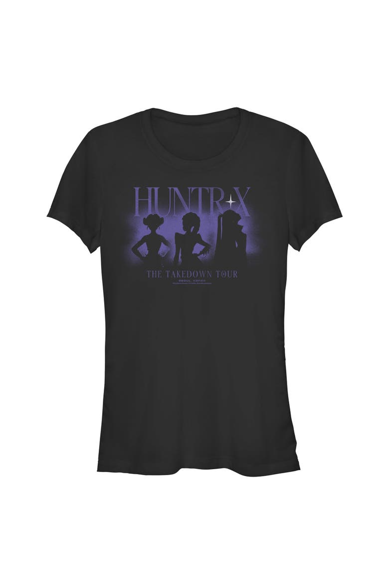 Junior's KPop Demon Hunters The Takedown Tour Silhouette  Graphic T-Shirt, Main, color, Black
