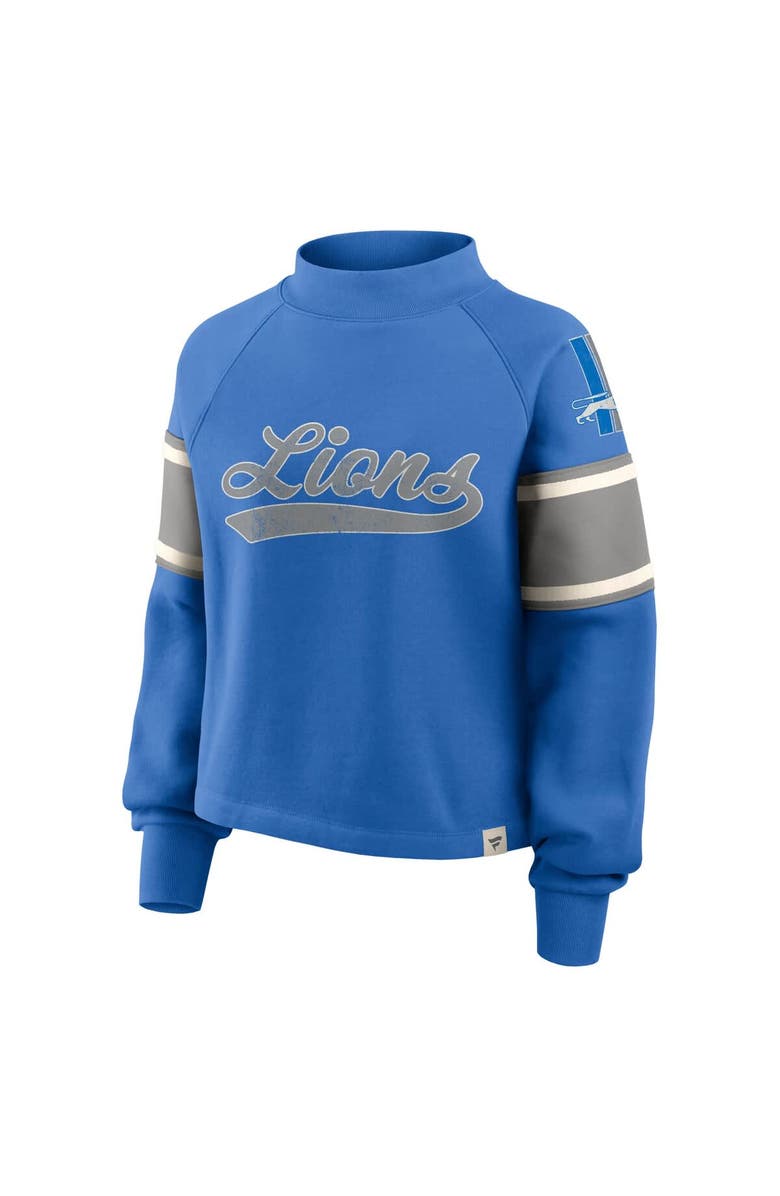FANATICS Women's Fanatics Blue Detroit Lions Oversized Hometown Toss Sweep Mock Neck Pullover, Alternate, color, Blue