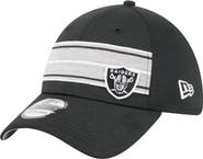 New Era Men's New Era  Black Las Vegas Raiders Stripes 39THIRTY Flex Hat