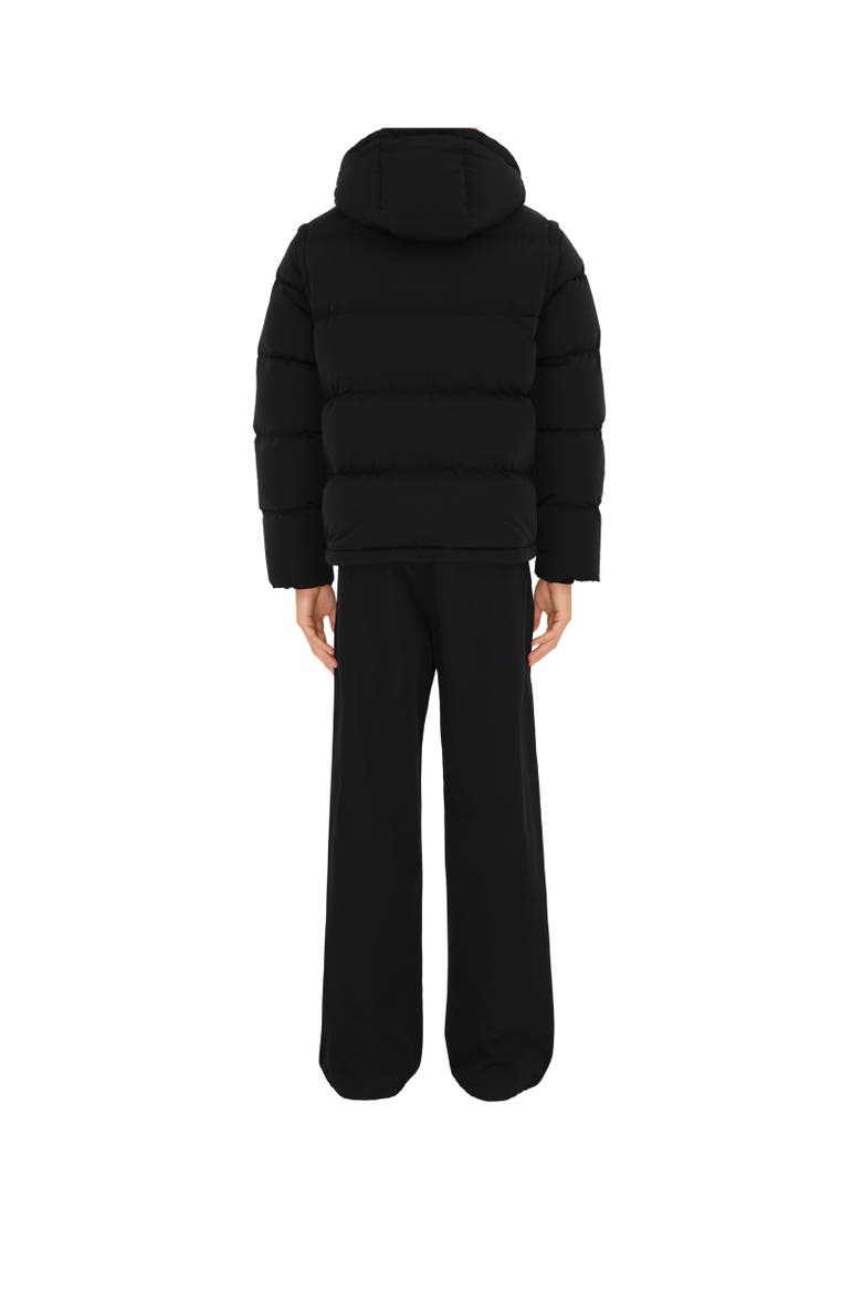 Detachable Sleeve Nylon Puffer Jacket, Alternate, color, Black/charcoal