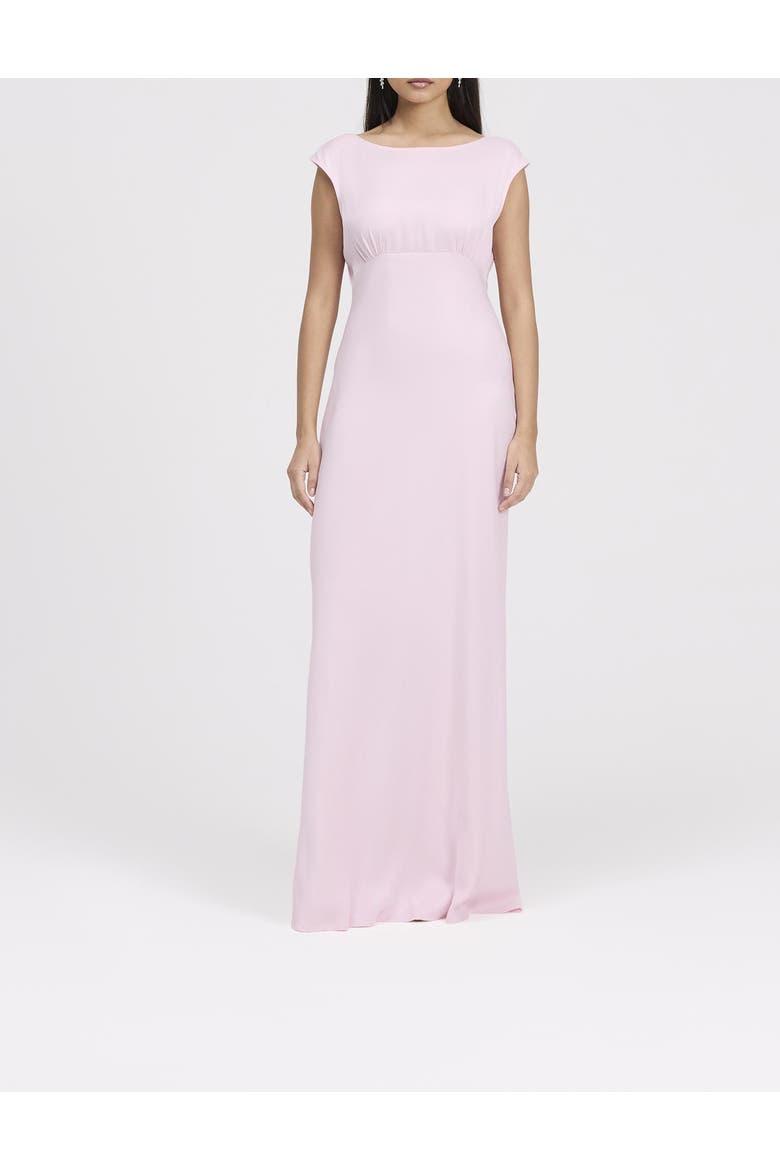 Octavia Cowl Back Satin Maxi Dress, Alternate, color, Pale Pink