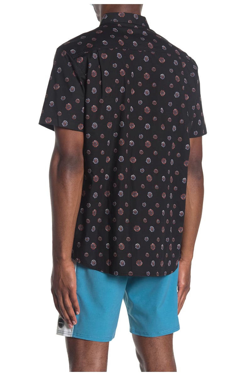 O'Neill Tame Modern Fit Leaf Print Short Sleeve Button-Up Shirt, Alternate, color,