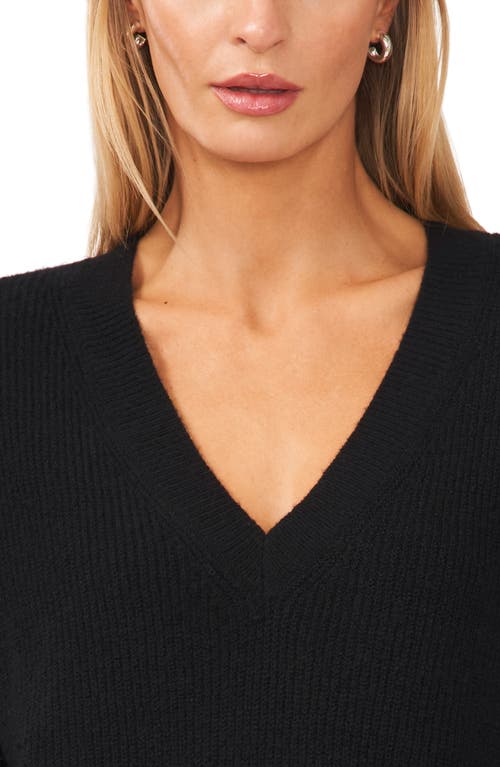 Halogenr Halogen(r) V-neck Tunic Sweater In Black