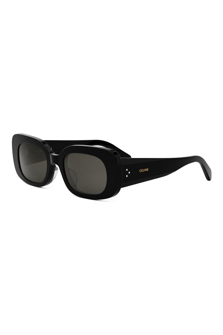 Bold 3 Dots 51mm Rectangular Sunglasses, Alternate, color, SHINY BLACK / SMOKE
