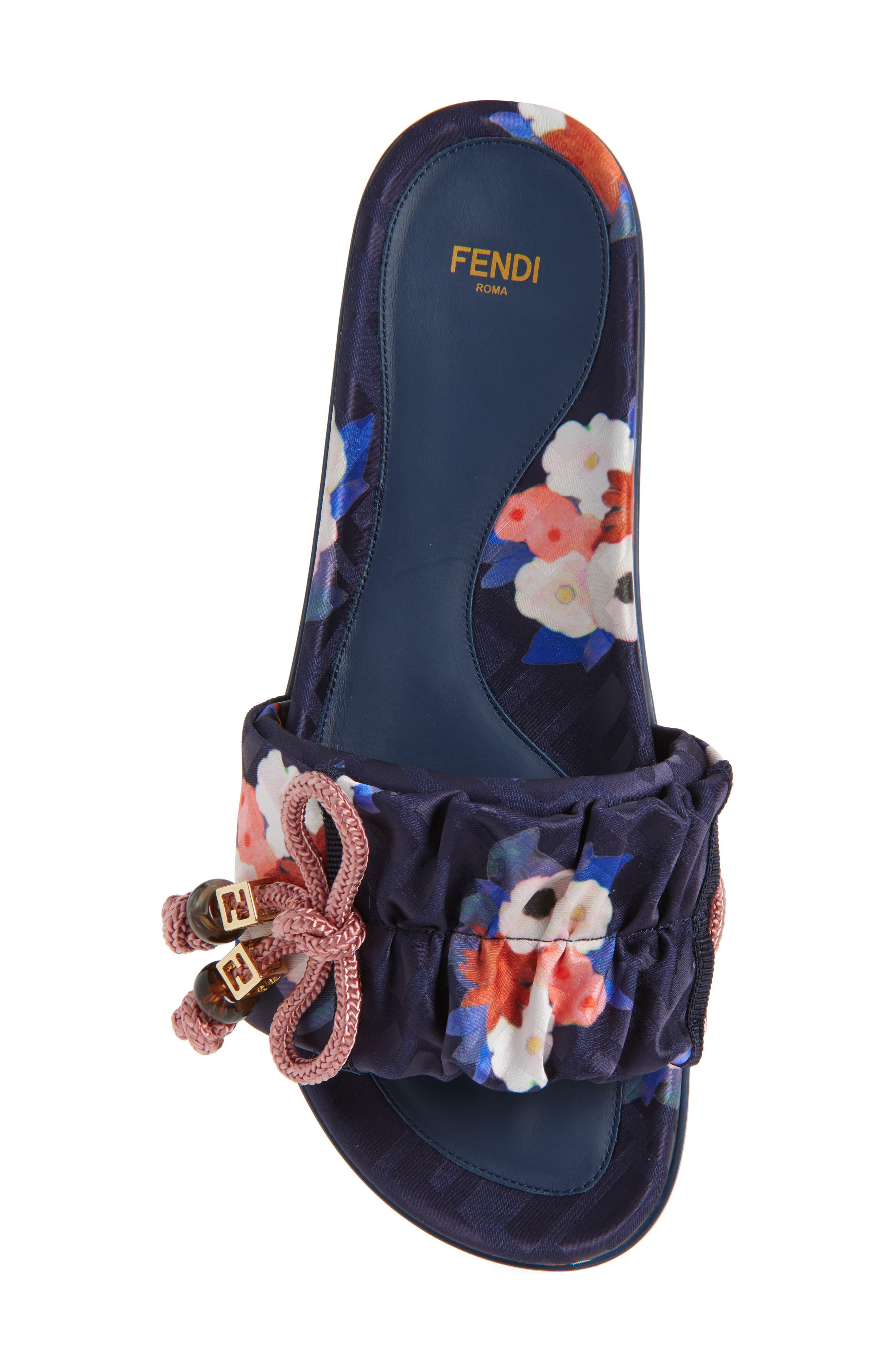Fendi Feel Knotted Slide Sandal, Alternate, color, Mediterran Multicolor