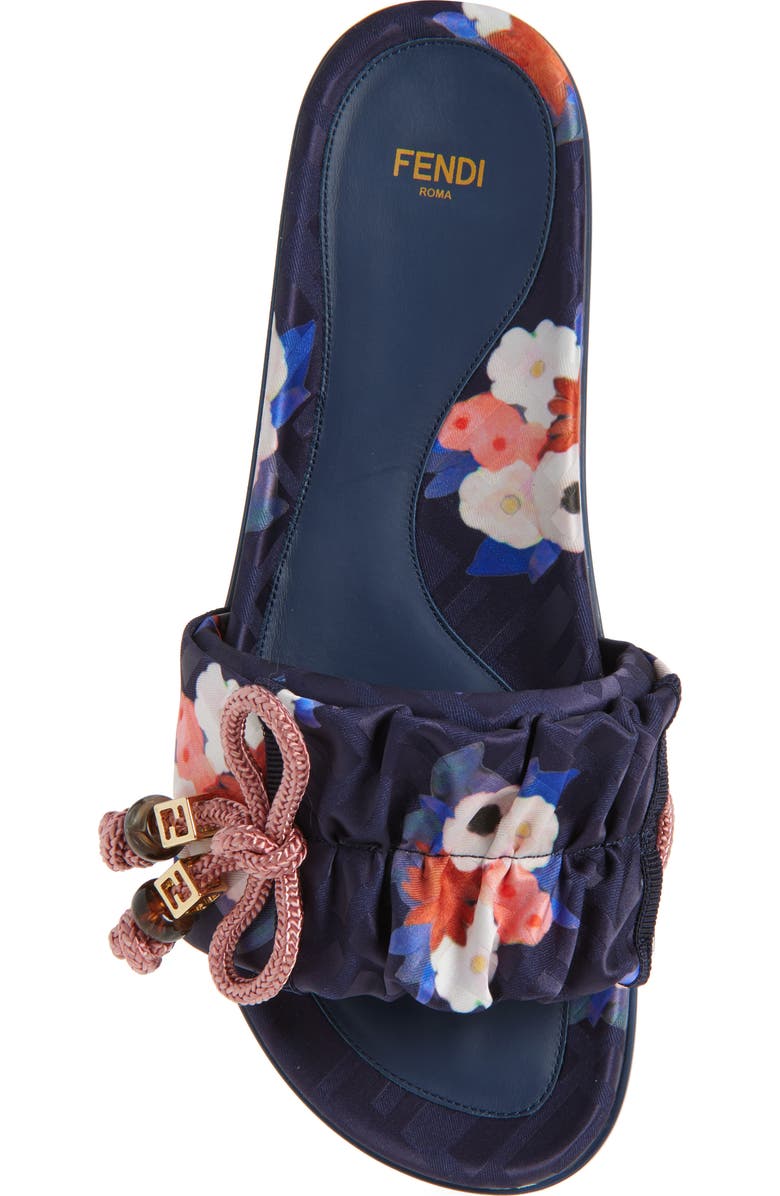Fendi Feel Knotted Slide Sandal, Alternate, color, Mediterran Multicolor