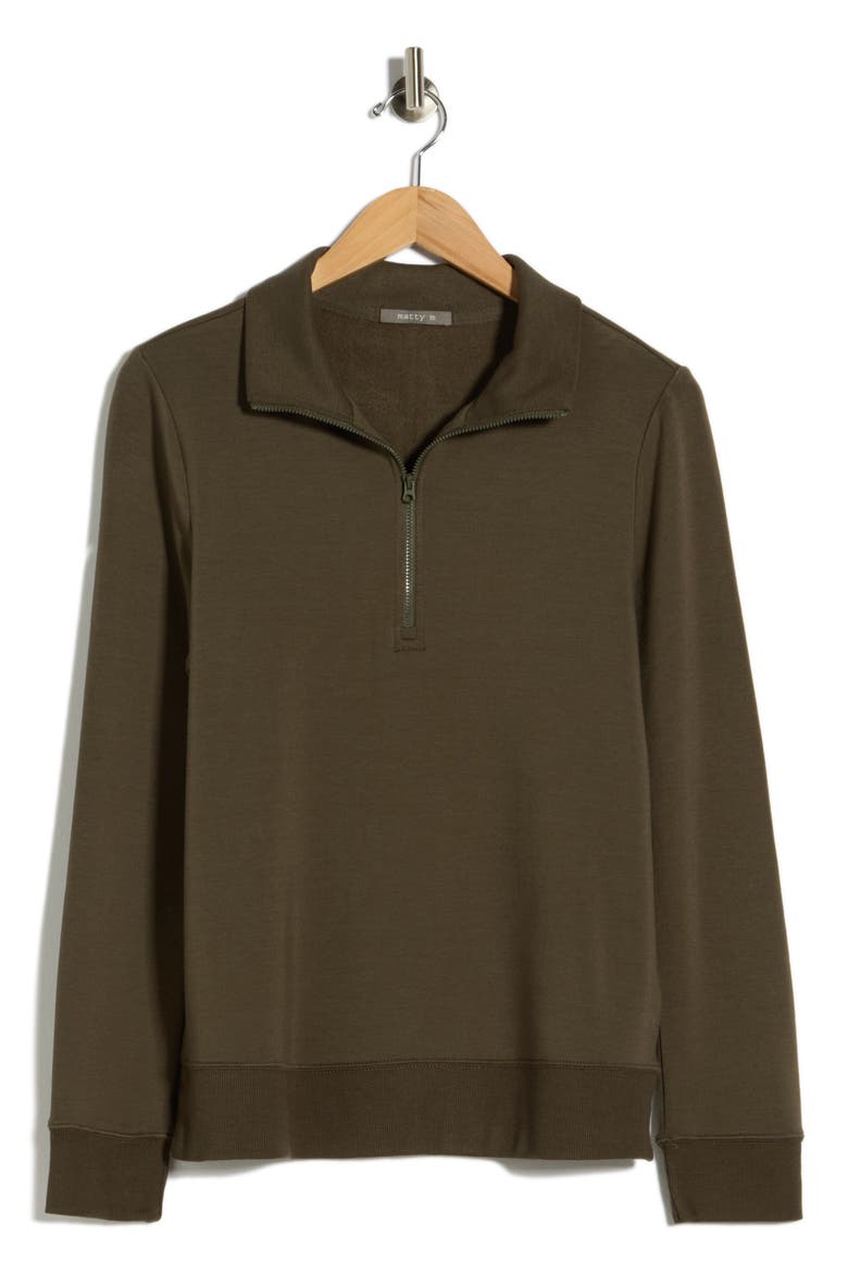 Quarter Zip Sweatshirt, Alternate, color, OLIVE
