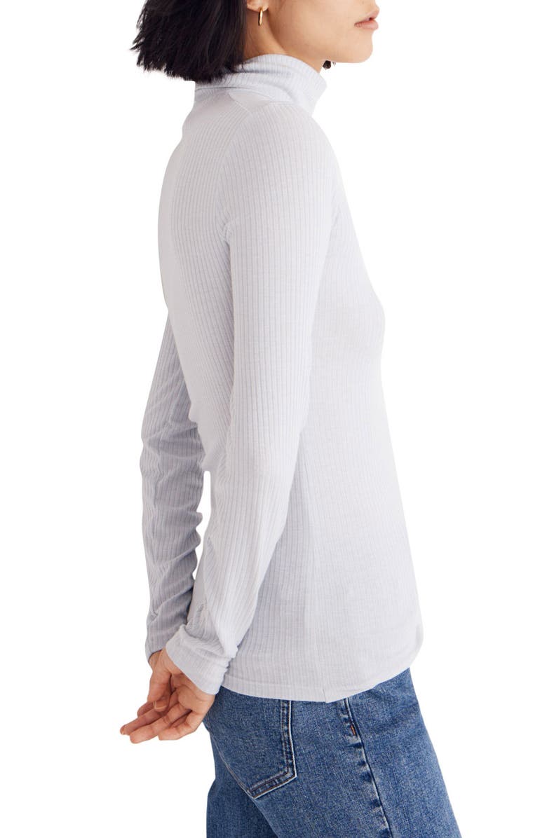 Madewell Lightweight Ribbed Turtleneck Top, Alternate, color, 