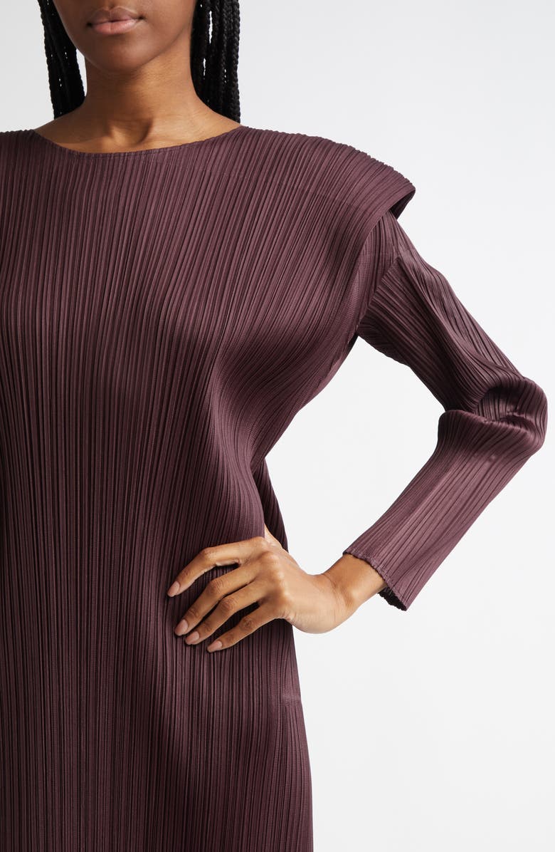 Pleats Please Issey Miyake Monthly Colors September Pleated Long Sleeve Dress, Alternate, color, 
