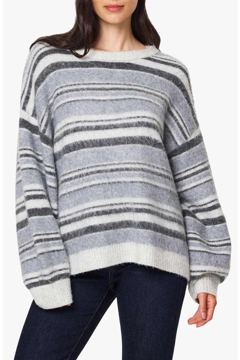 Striped Crewneck Sweater, Main, color, GREY STRIPE