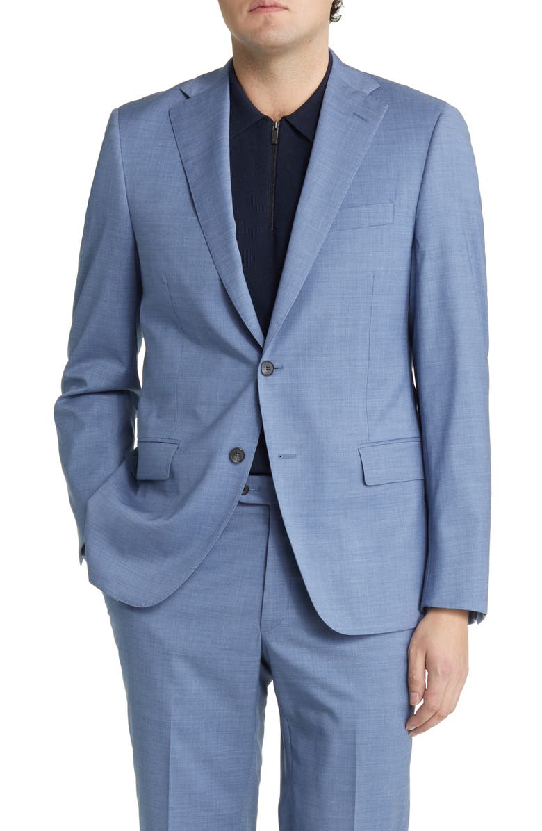Hickey Freeman Solid Wool Suit, Alternate, color,