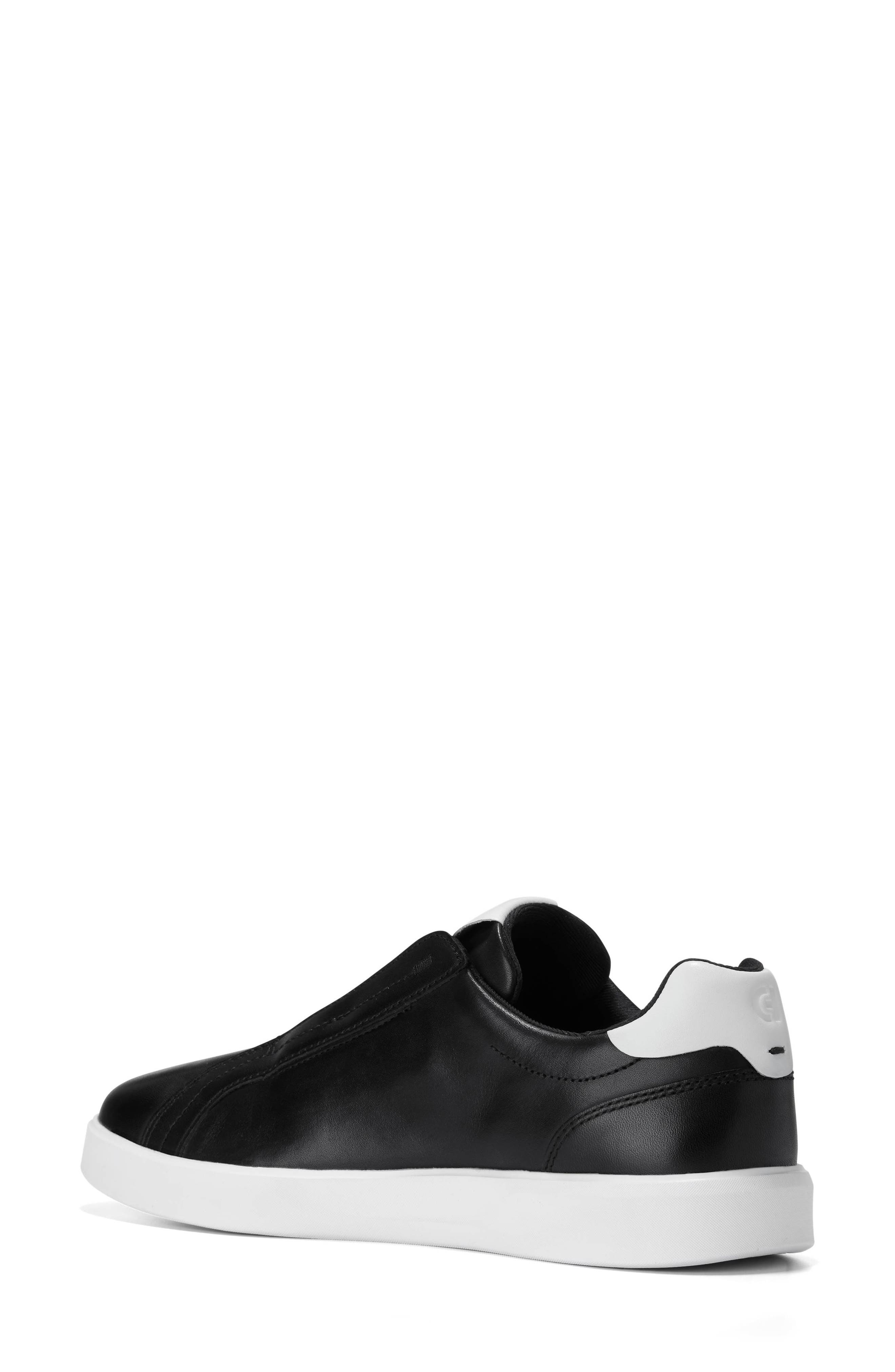 Cole Haan Grand Crosscourt Luxe Slip-On Sneaker, Alternate, color, Black/ White Leather