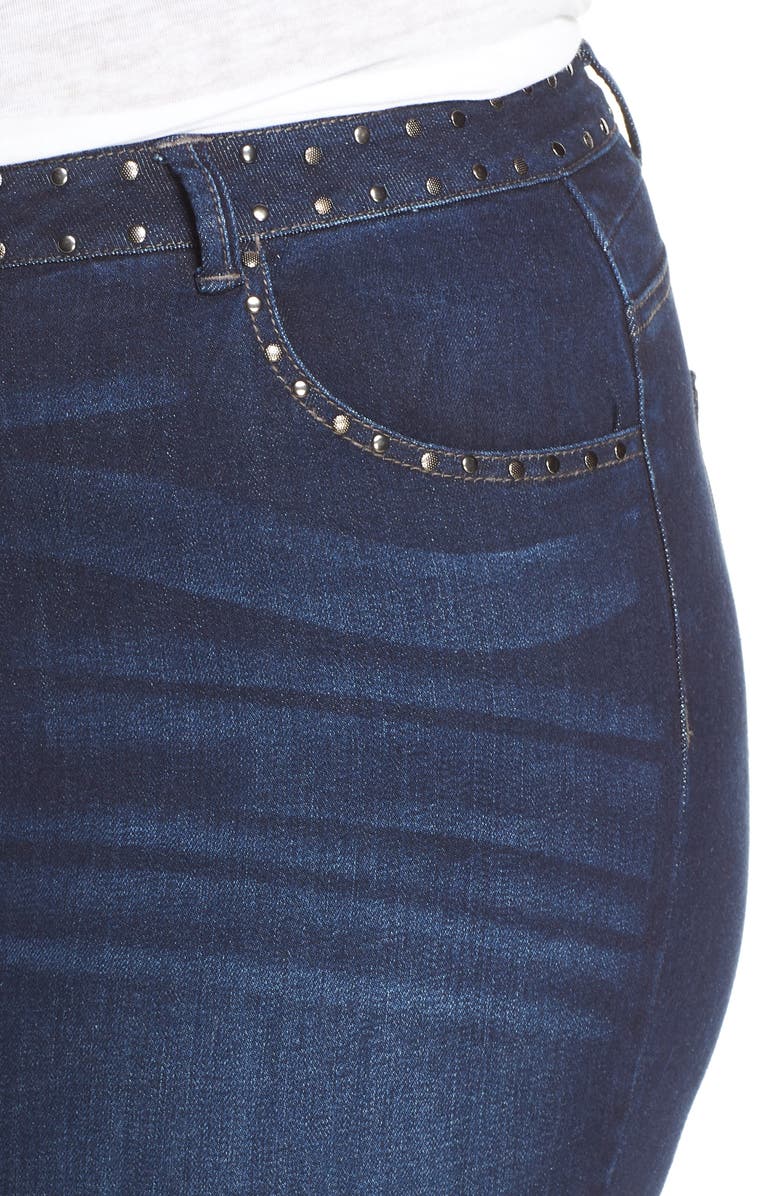 Wit & Wisdom Studded High Waist Straight Leg Jeans, Alternate, color,