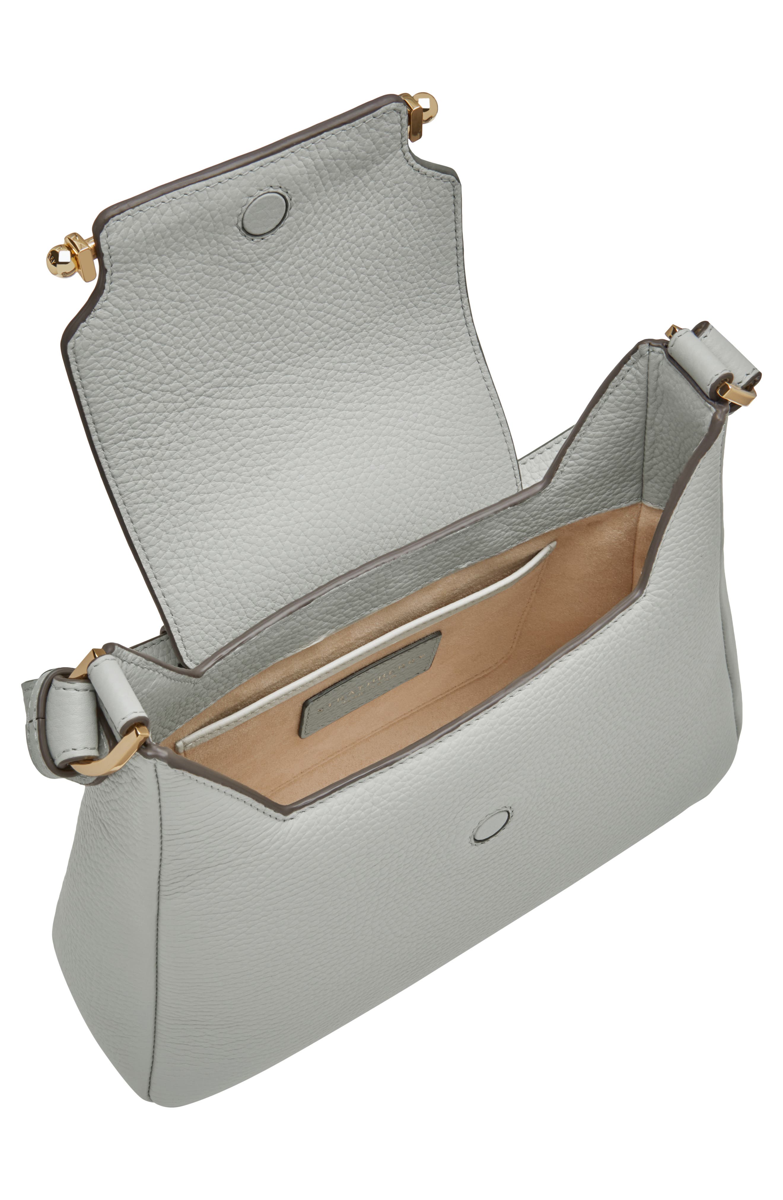 Strathberry Multrees Leather Hobo Bag, Alternate, color, Marble Grey