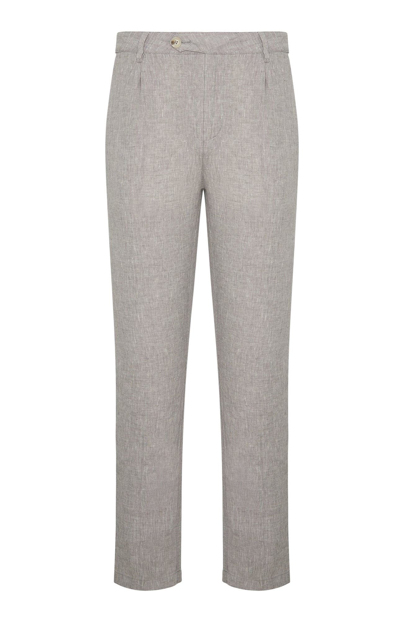 Linen Tapered Pleated Trouser - image 2