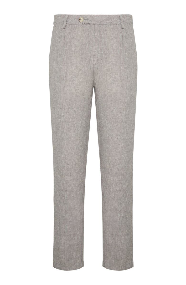 Onia Linen Tapered Pleated Trouser, Alternate, color,