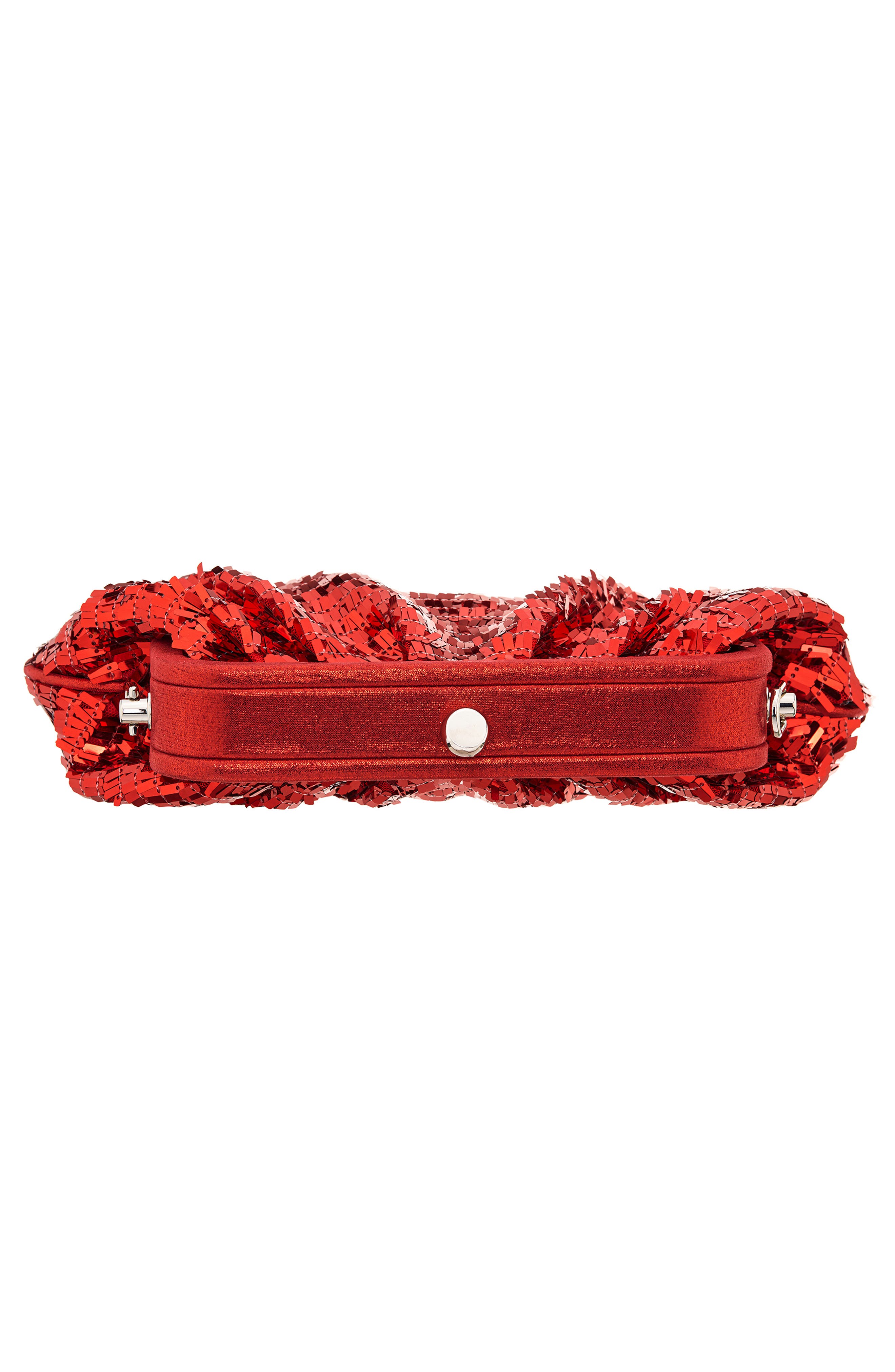 June Sequin Frame Clutch, Alternate, color, RED