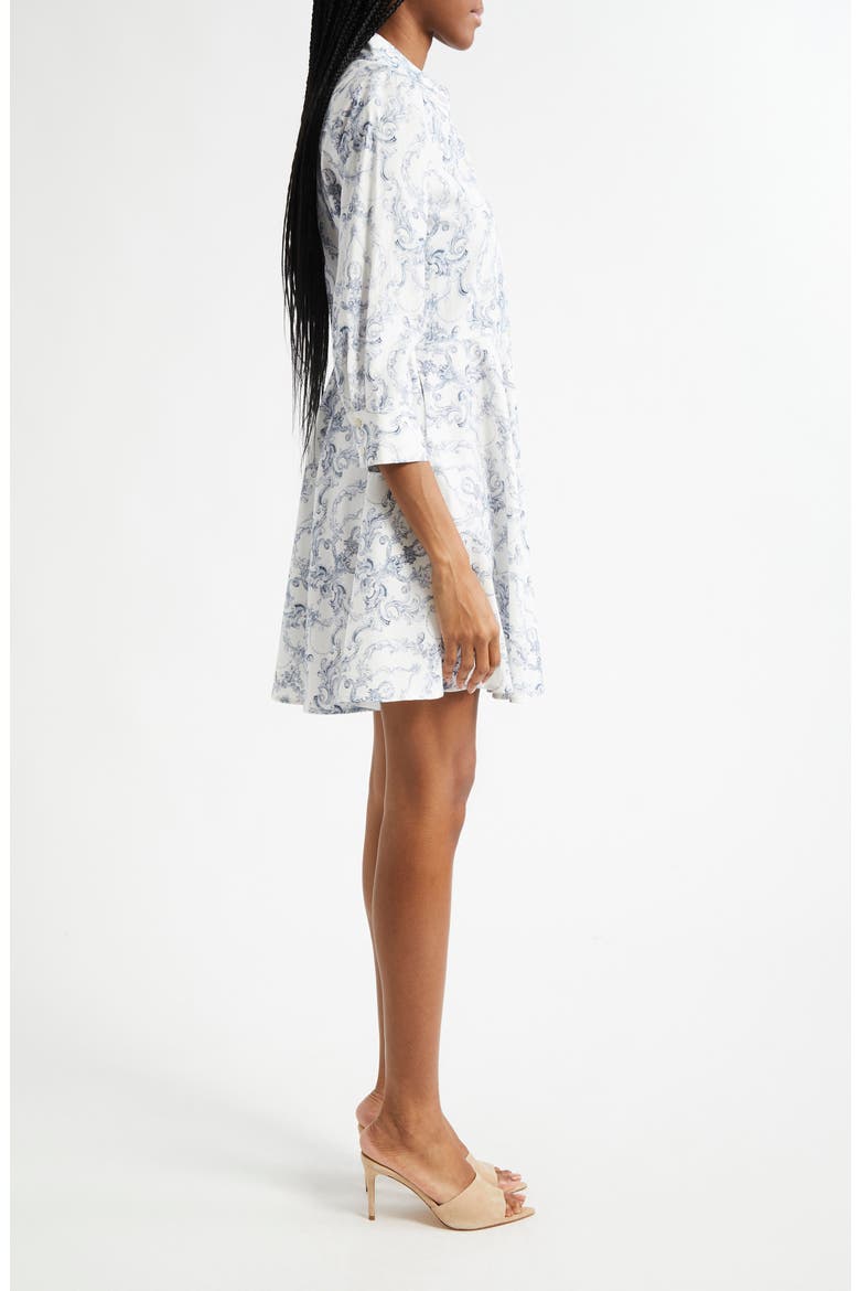 Meadow Shirtdress, Alternate, color, WHITE BLUE SCROLL TOILE