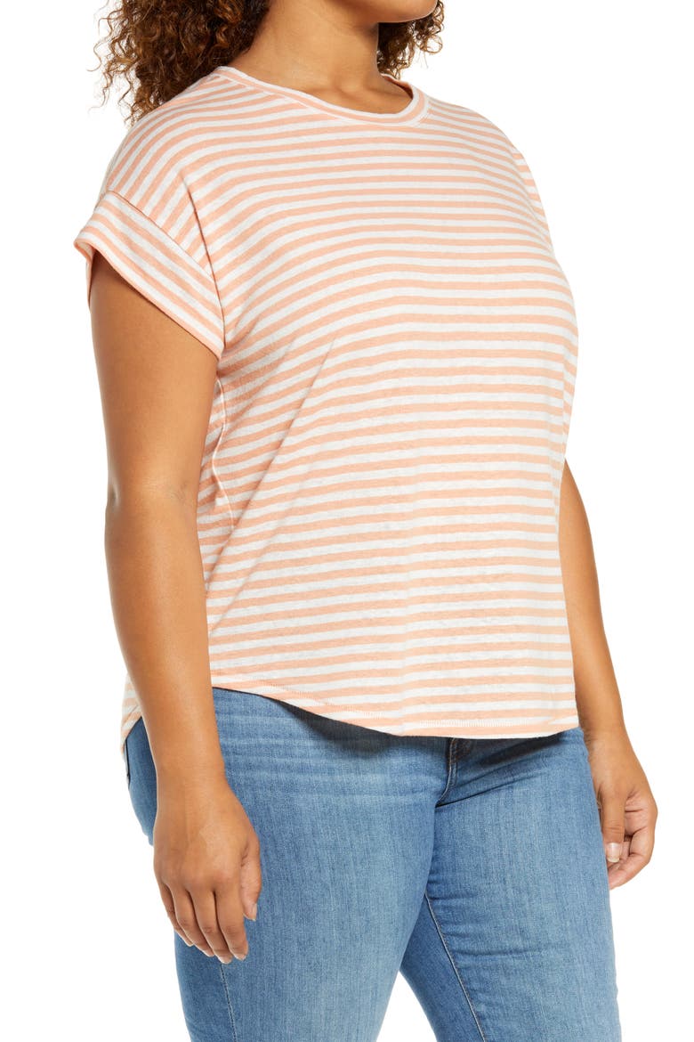 Linen-Blend Asbury T-Shirt, Alternate, color, SWEET TULIP