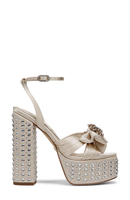 Sam Edelman Kennedie Platform Bow Heel Modern Ivory Satin In Modern Ivory