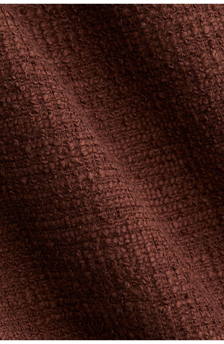 H&M Fringed Bouclé Skirt, Alternate, color, Brown