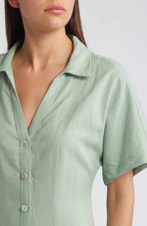 Madewell Midi Shirtdress In Pistachio