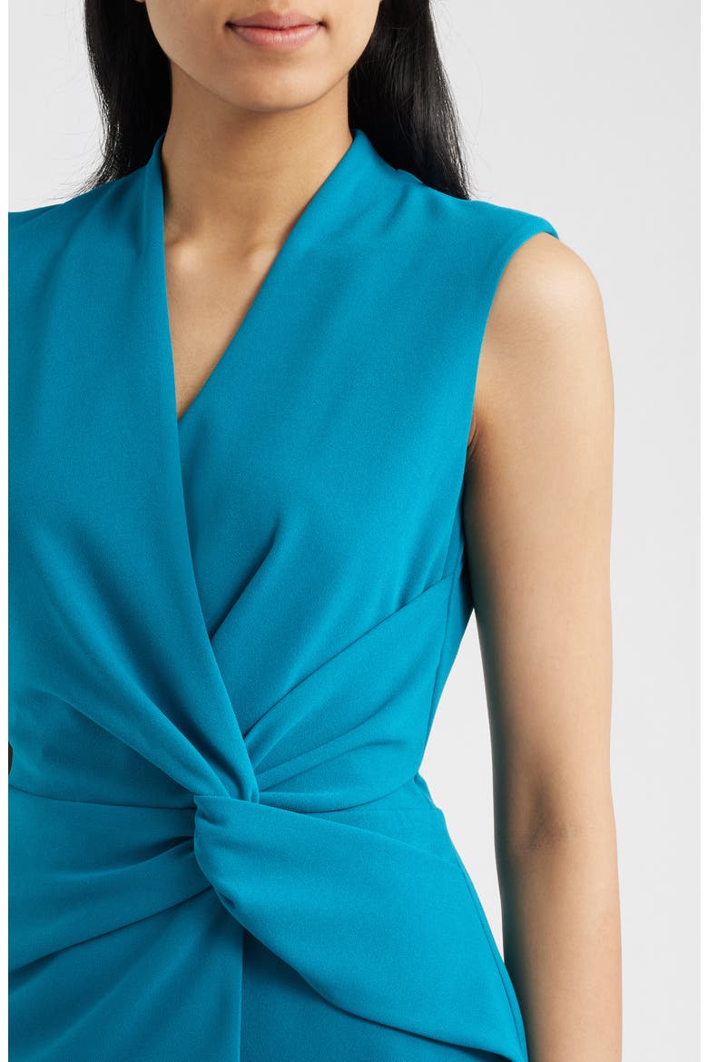 Twist Front Sheath Dress, Alternate, color, TEAL