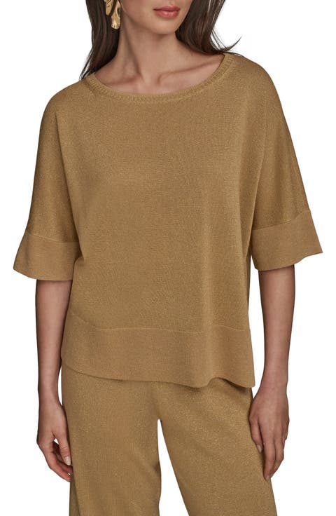 Metallic Short Sleeve Sweater